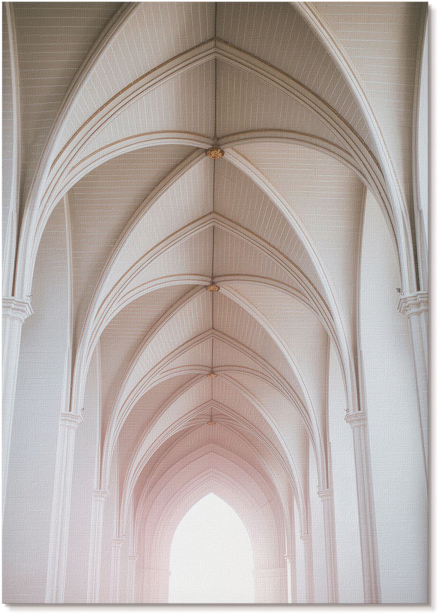 Tulup Polycanvas Poster - Gotische Bogen, Fotografie - A4 - Wit Wandposter - Rechthoek - Kunstposter - Woonkamer, Slaapkamer, Kantoor - Klassiek