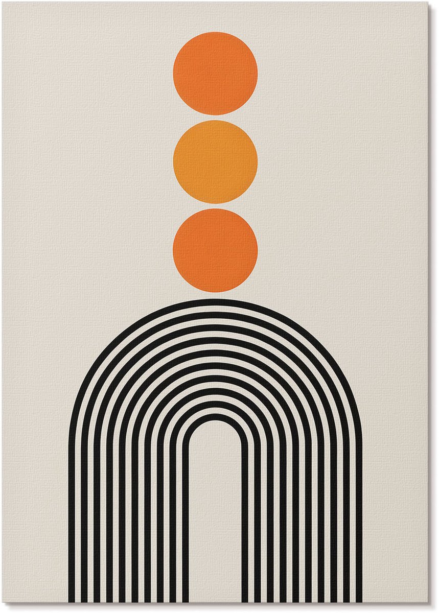 Tulup Polycanvas Wandposter - Moderne Compositie, Illustratie - A4 - Beige Illustratie - Rechthoek - Muurkunst - Woonkamer, Slaapkamer, Kantoor - Geometrische