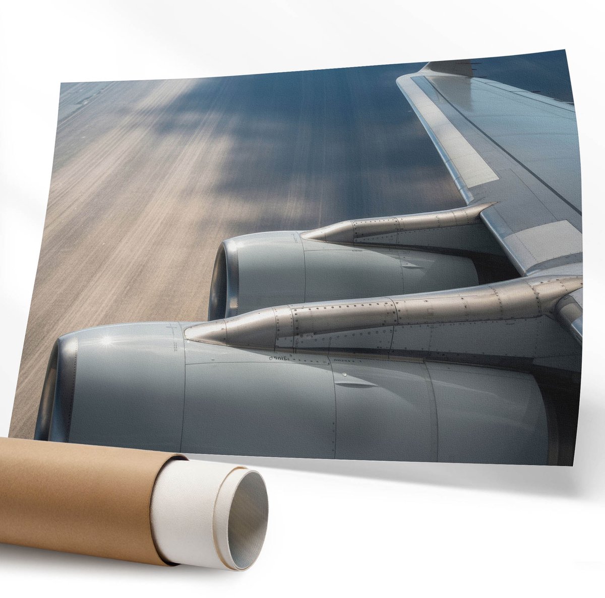 Coloray Polycanvas Wandposter – Vliegtuigdetails, Grijs – 594 x 840 mm – Oranje Wanddecoratie – Rechthoek – Canvas Wandposter – Slaapkamer – Klassiek