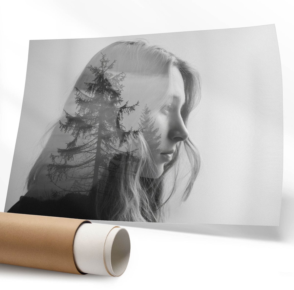 Coloray Polycanvas Poster - Pinguïn Op Vakantie, Illustratie - 594 x 840 mm - Blauw Illustratie - Rechthoek - Muurdecoratie - Woonkamer - Expressief