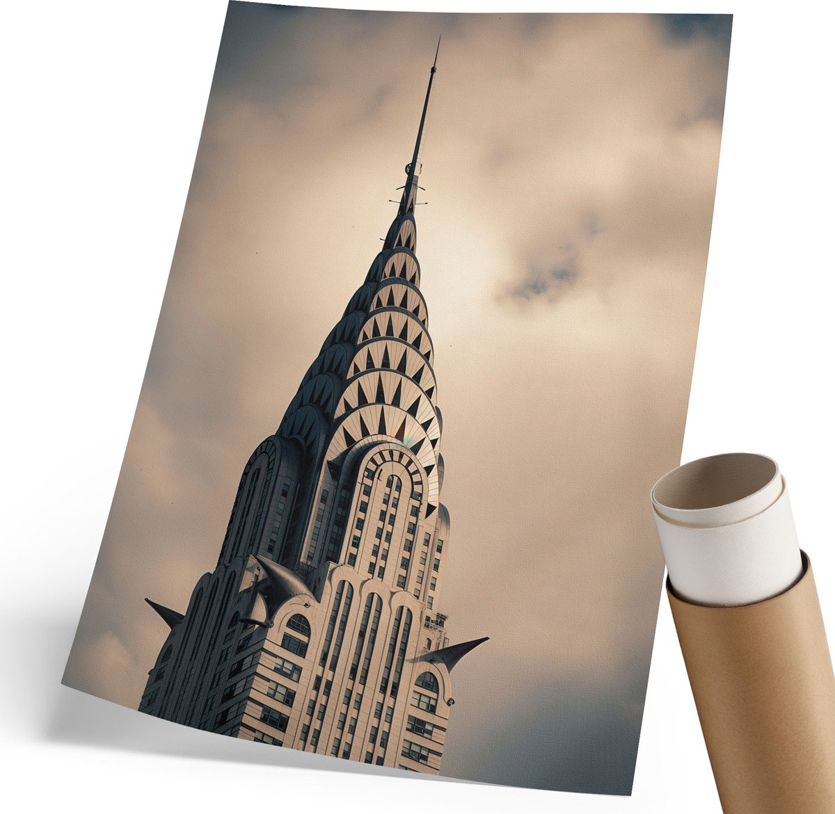 Coloray Canvas Poster Polycanvas - De Architectuur Van Het Gebouw, Fotografie - 210 x 297 mm - Grijs Patroon - Rechthoek - Muurdecoratie - Woonkamer, Slaapkamer, Kantoor - Industrieel