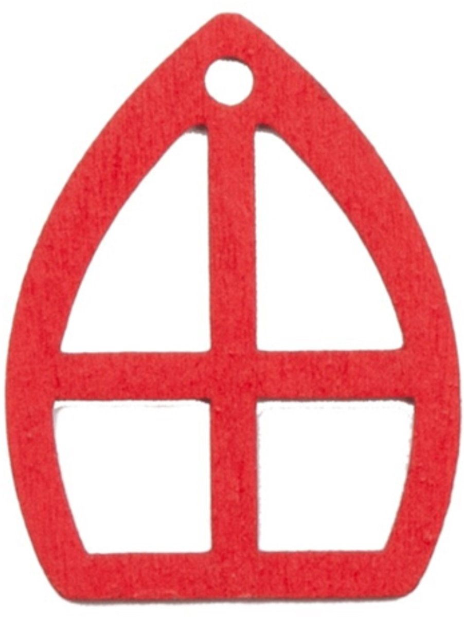 10 hangers Mijter hout - sinterklaas - cadeau decoratie - leuk inpakken -