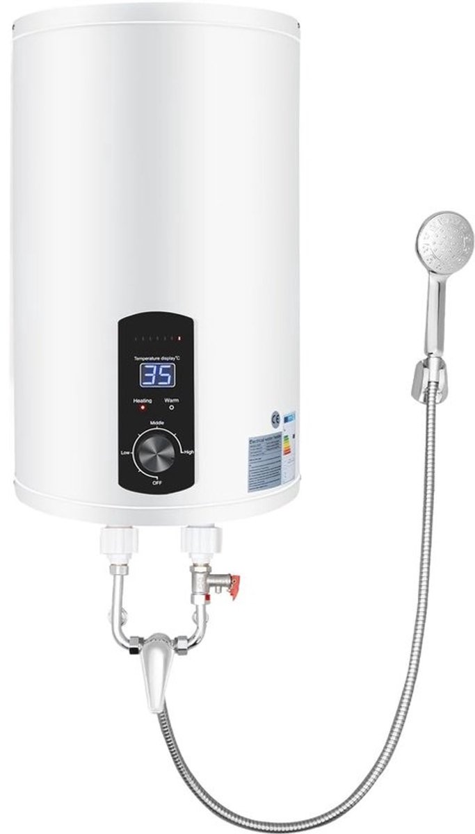 Elektrische boiler - Wandboiler warm water - Direct warm water - Snelle opwarming - 66 liter capaciteit - Wit