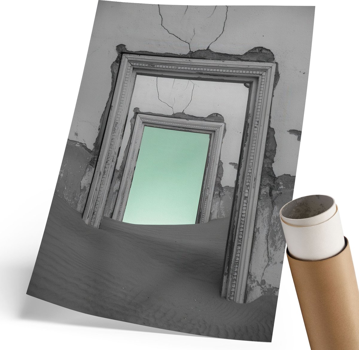Wallfluent Polycanvas Wandposter - Stadsstraat, Fotografie - 297 x 420 mm - Beige Motief - Rechthoek - Muurkunst - Woonkamer, Slaapkamer, Kantoor - Klassiek