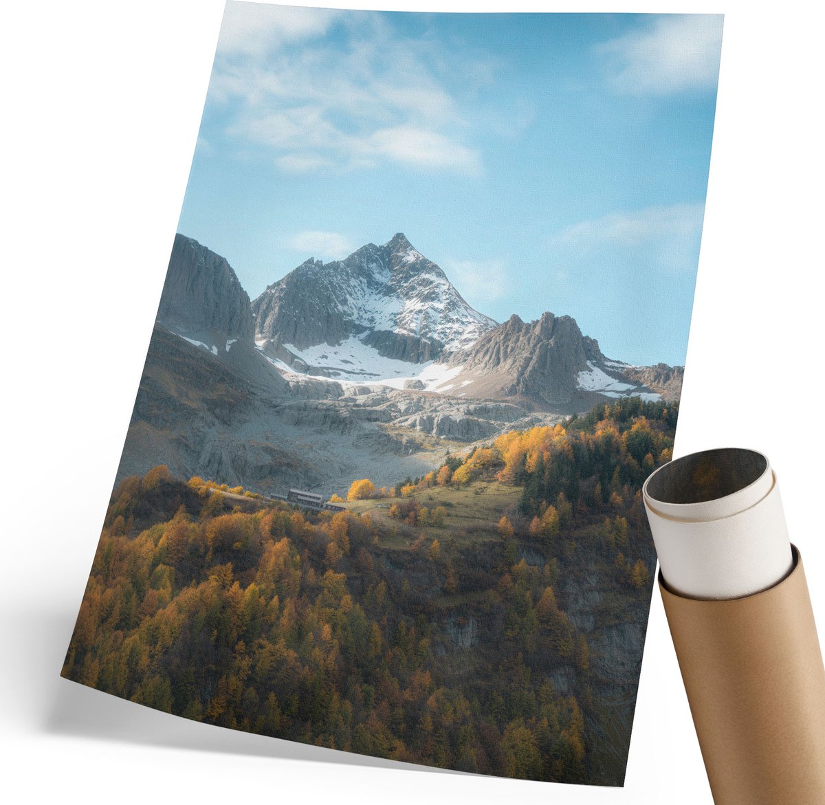 Wallfluent Canvas Poster Polycanvas - Klassieke Auto, Illustratie - 297 x 420 mm - Grijs Decoratie - Rechthoek - Kunstposter - Woonkamer, Slaapkamer, Kantoor - Modern