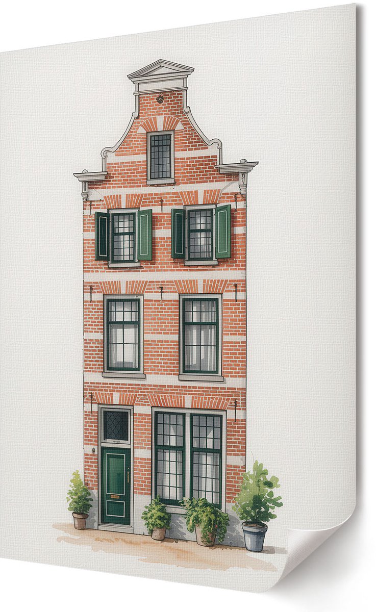 Coloray Polycanvas Poster - Lake West, Oranje - A2 - Zwart-wit Kunst - Rechthoek - Canvasposter - Slaapkamer - Klassiek