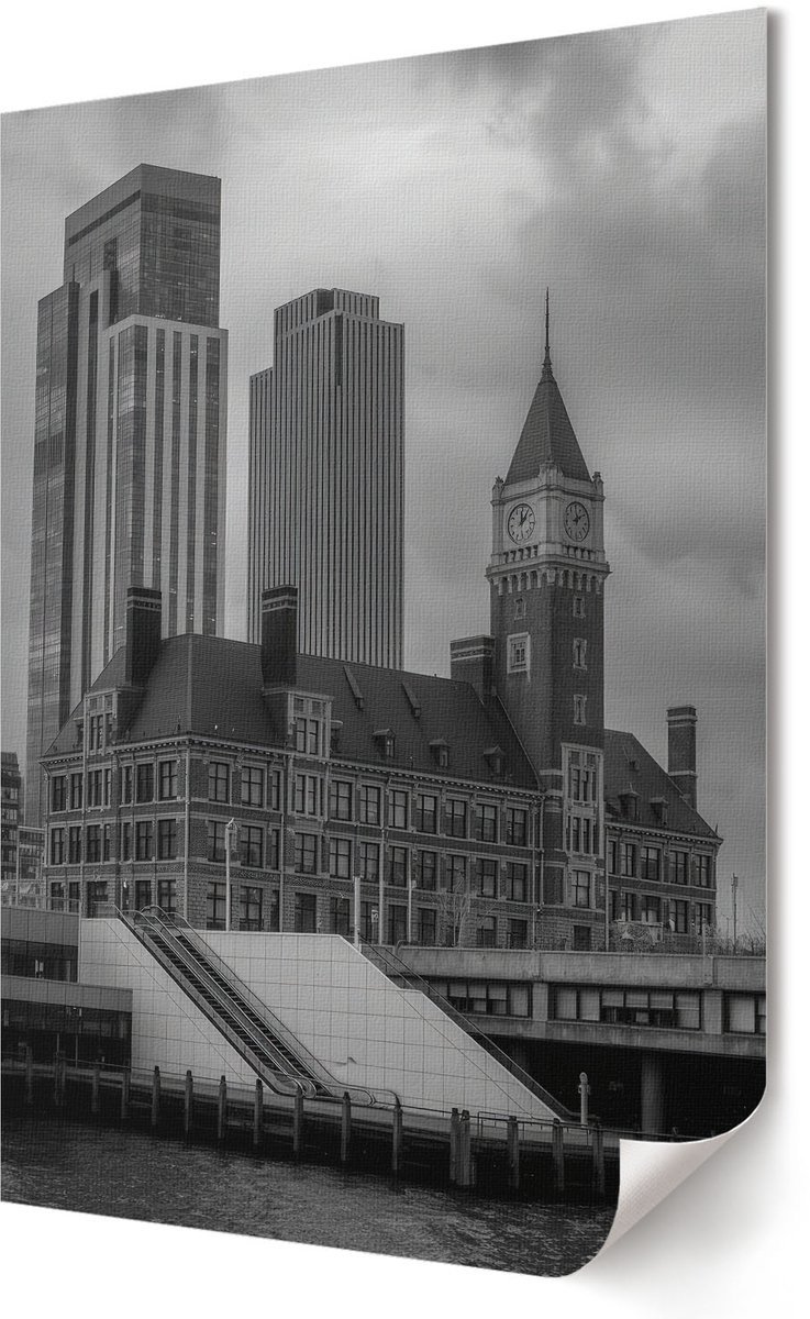 Coloray Canvas Poster Polycanvas - Stedelijke Architectuur, Fotografie - 594 x 840 - Grijs Patroon - Rechthoek - Decoratieve poster - Kantoor - Klassiek