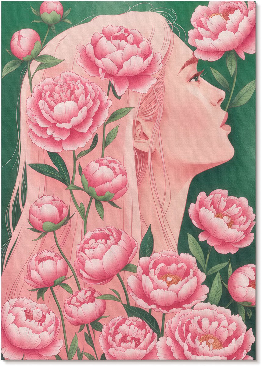 Tulup Polycanvas Poster - Snelle Vechter, Grijs - A2 - Wit Wanddecoratie - Rechthoek - Decoratieve poster - Slaapkamer - Klassiek