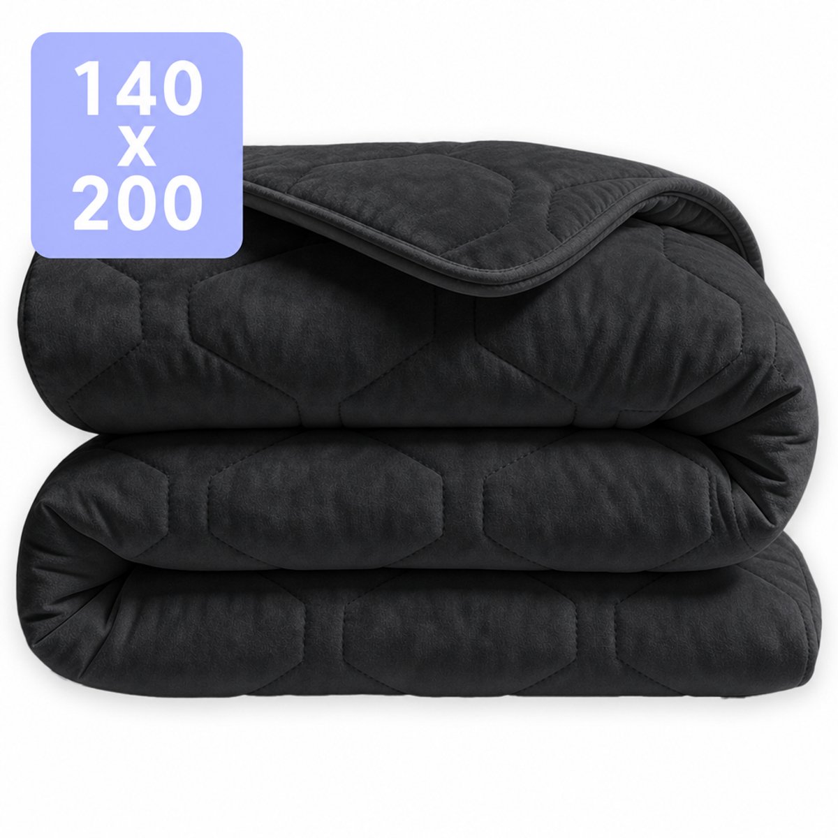 HappyBed Dekbed zonder overtrek 140x200 - Puffy - Wasbaar dekbed - Dekbed zonder hoes - Hoesloos Dekbed - Black