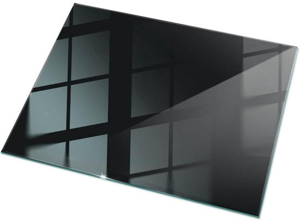 Haardbeschermer Glas - Haardplaat Vloerbescherming - Haard Veiligheid - Krasvrij Hittebestendig - 60x40cm - Zwart