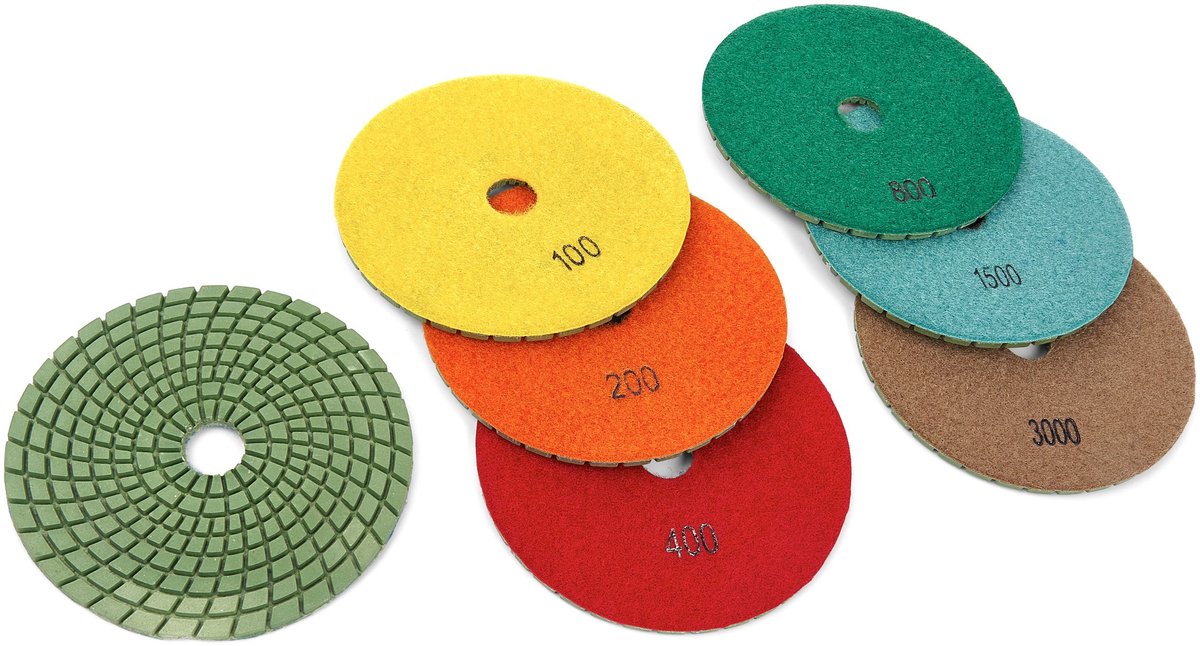 HBM set polijstschijven voor HBM 125mm natte schuur- en polijstmachine