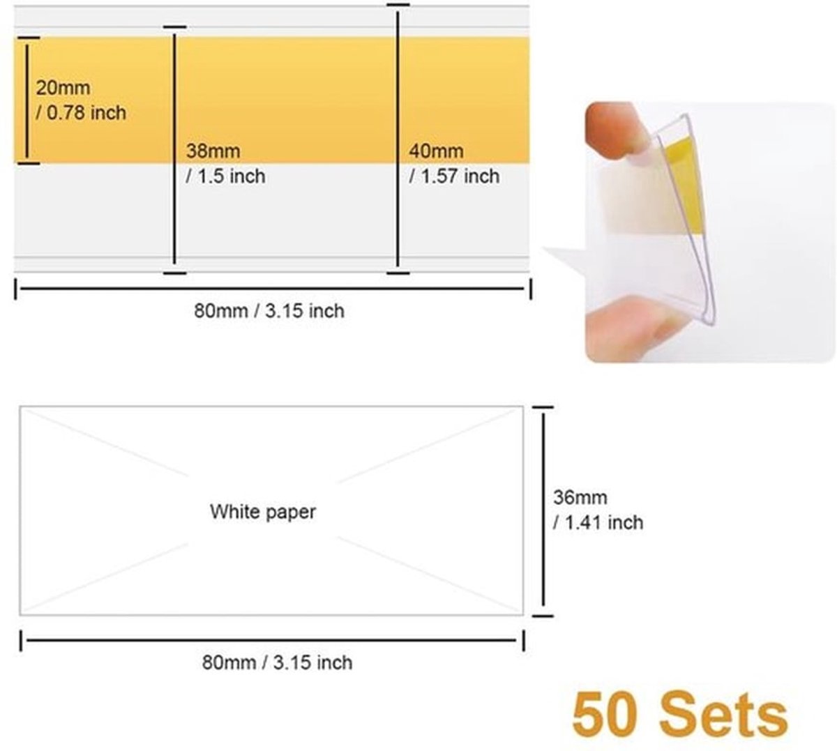- Plastic Labelhouders - Transparante Labelhouders - 50 Stuks - 4x8cm - Zelfklevend - Ideaal voor Organisatie - Voor Winkels en Kantoorgeb..