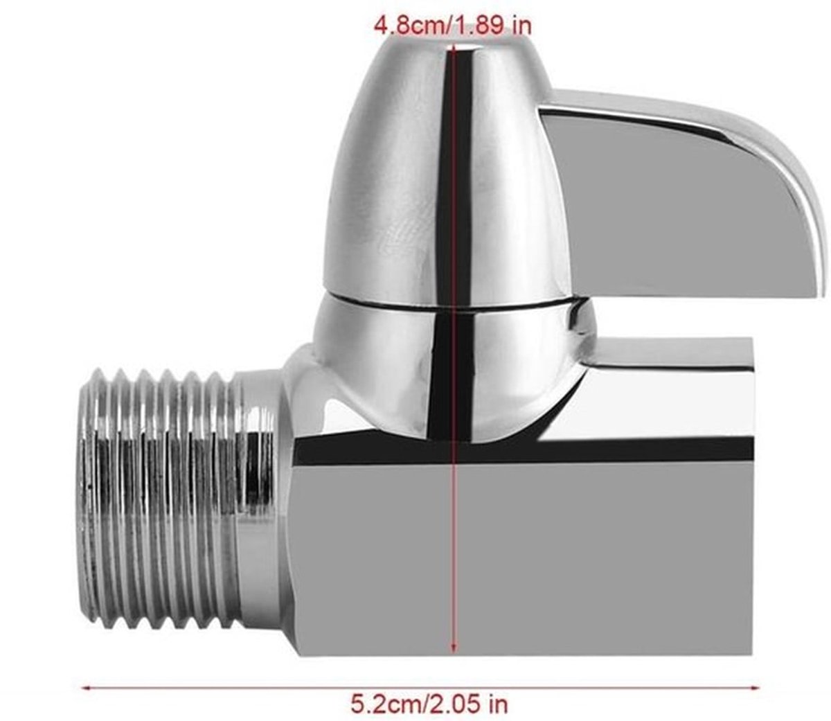 Douche-omkeerklep - 3-weg adapter - roestbestendig - chroom - G1/2 inch - voor douches - T-vormig model