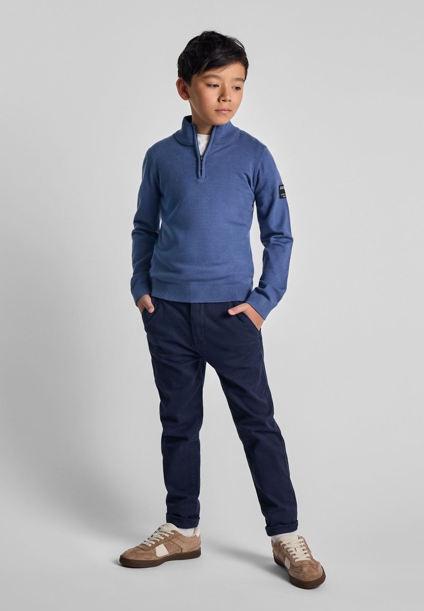 Minoti chino jongens donkerblauw - katoen - met elastische tailleband