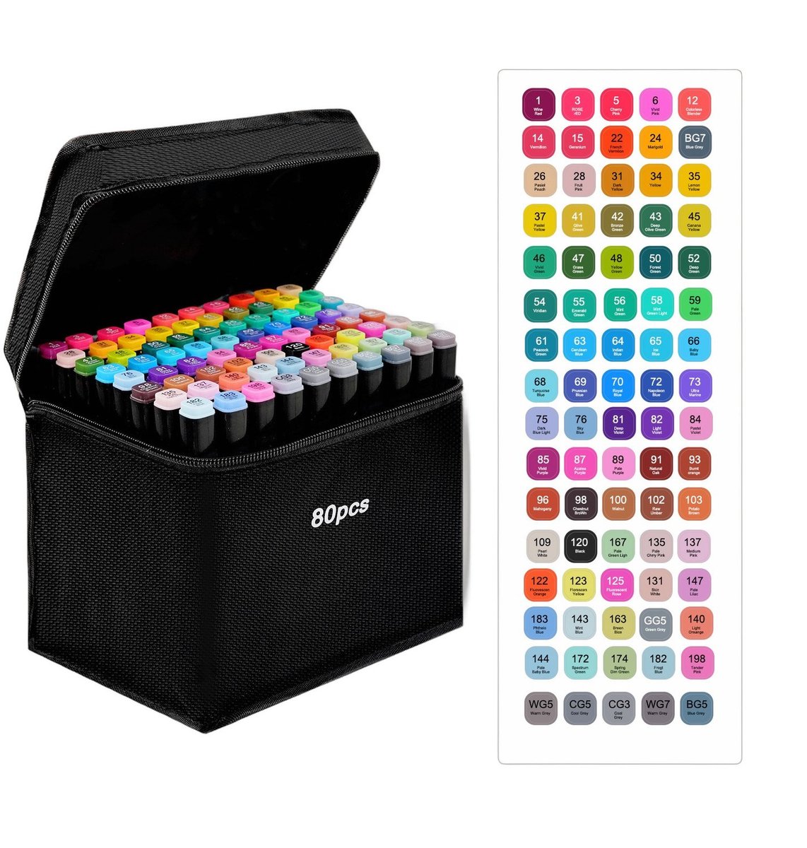 Currero Aquamarkers - Twinmarkers - Brushpennen - Stiften - Markeerstiften Op Waterbasis - Dual Tip - Tekenen En Kleuren - 80st
