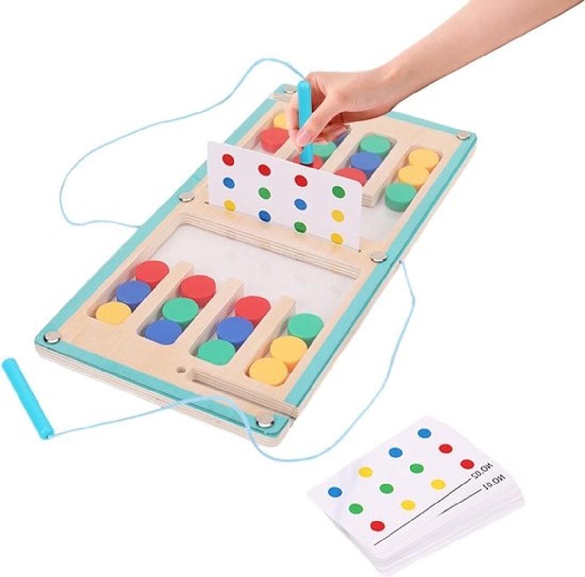 Kleursorteer Puzzel - Logisch Denkspel Doolhof - Cognitieve Vaardigheden Ontwikkelen - Interactieve Schuifpuzzel - 30x15x13cm - Multicolor
