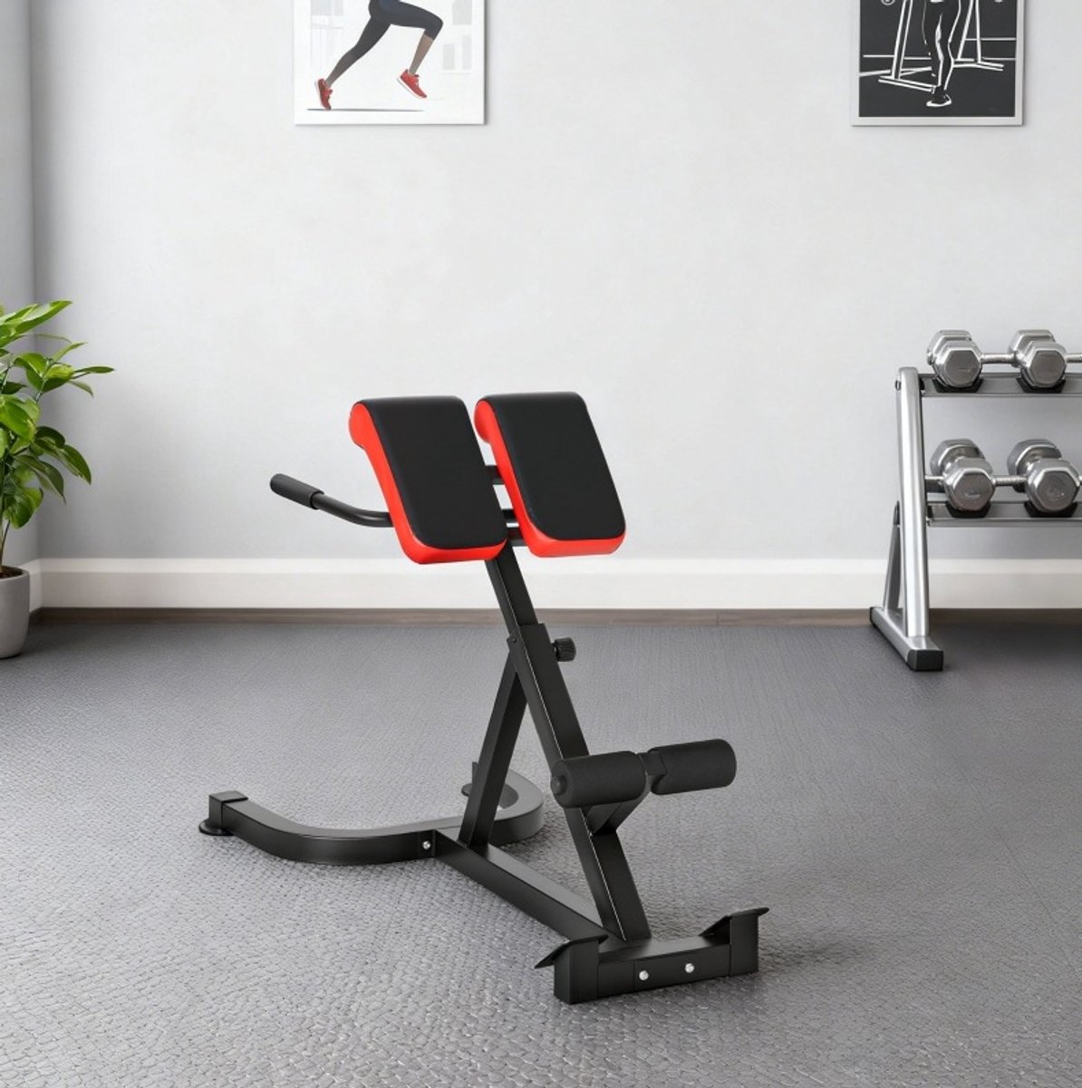 MODFU - Rugtrainer - Verstelbaar - Staal - Kunstleer - Rood Zwart
