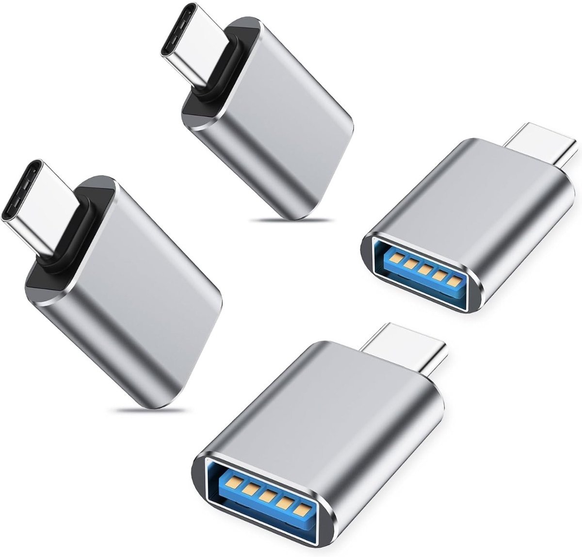 4-Pack USB-C naar USB 3.0 Adapter - Hoge Snelheid Data & Oplaad Converter