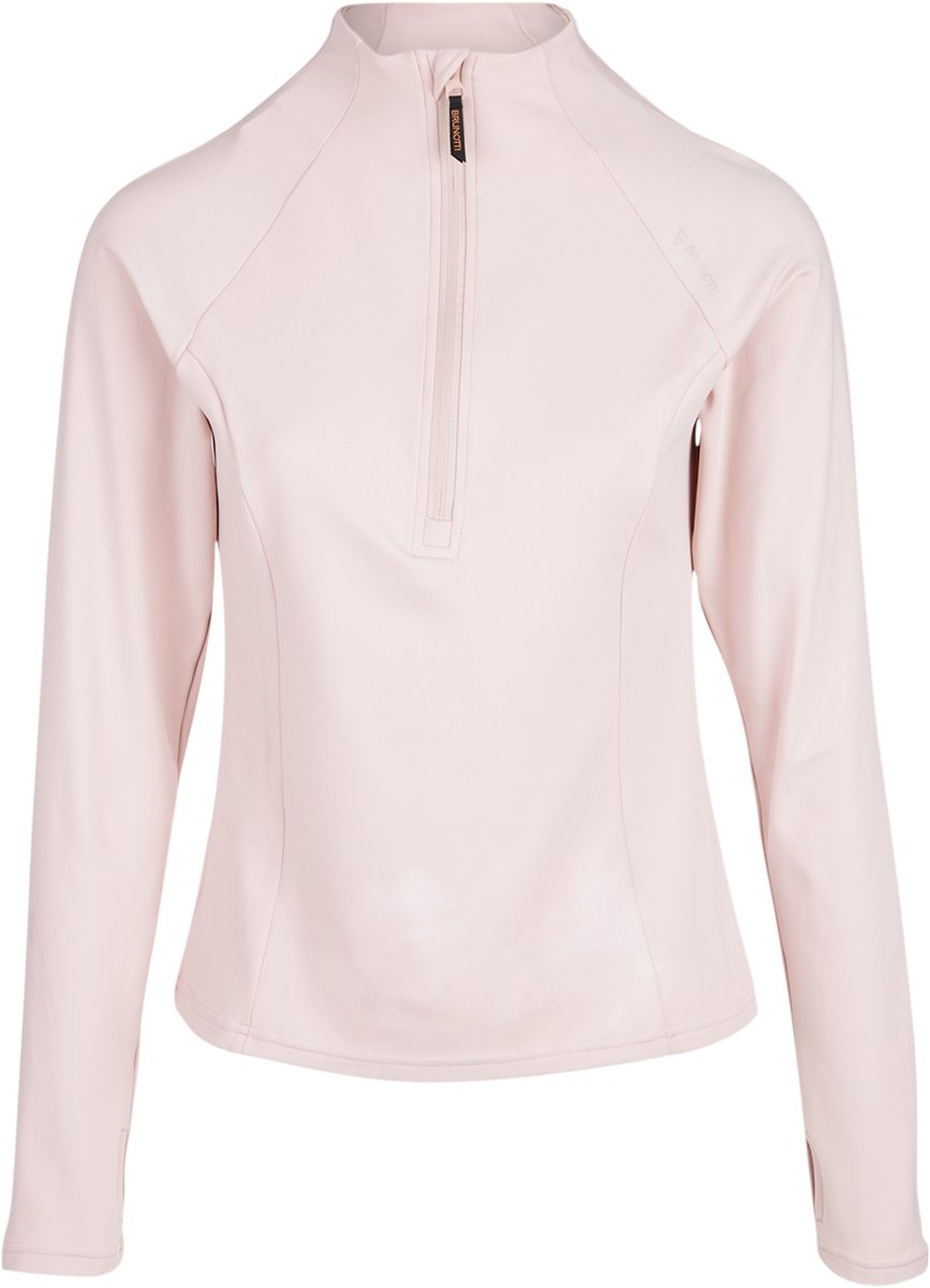 Brunotti Sanna Snow Fleece Dames – Fleece Vest Wintersport Kleding Slim Fit Soft Chin Guard Sepia Rose