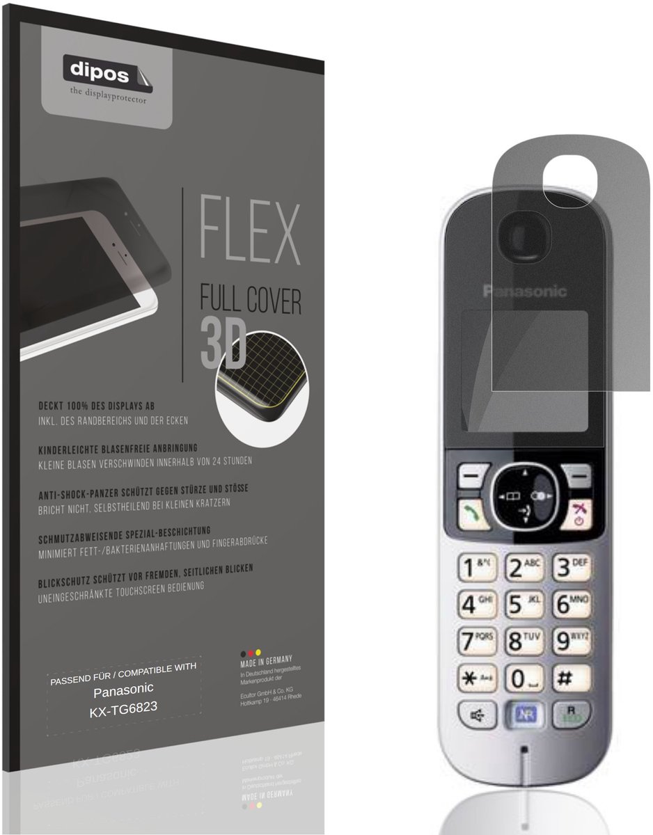 dipos FLEX – Matte Privacy Screenprotector geschikt voor Panasonic KX-TG6823 | Volledige Schermbescherming | Case-Friendly