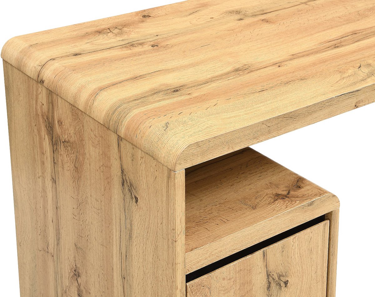 Vente-unique Bureau met opbergruimte - MDF - Kleur: naturel en Zwart SERGUEI