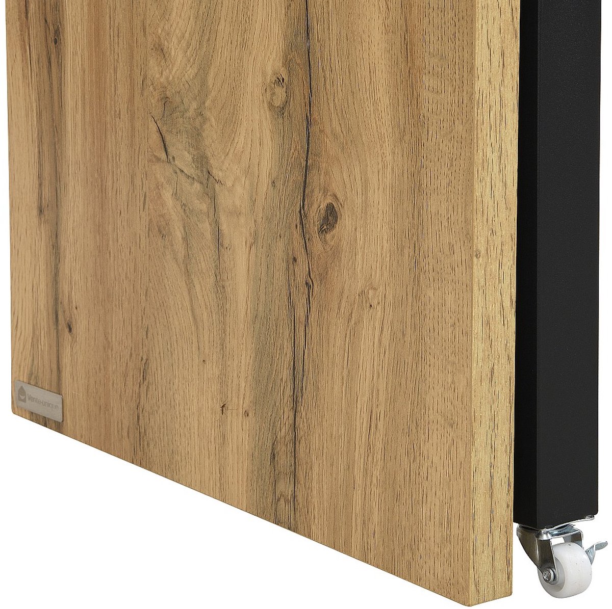 Vente-unique Uittrekbare bureautafel met 2 laden - Kleur: naturel en Zwart LOAVIA
