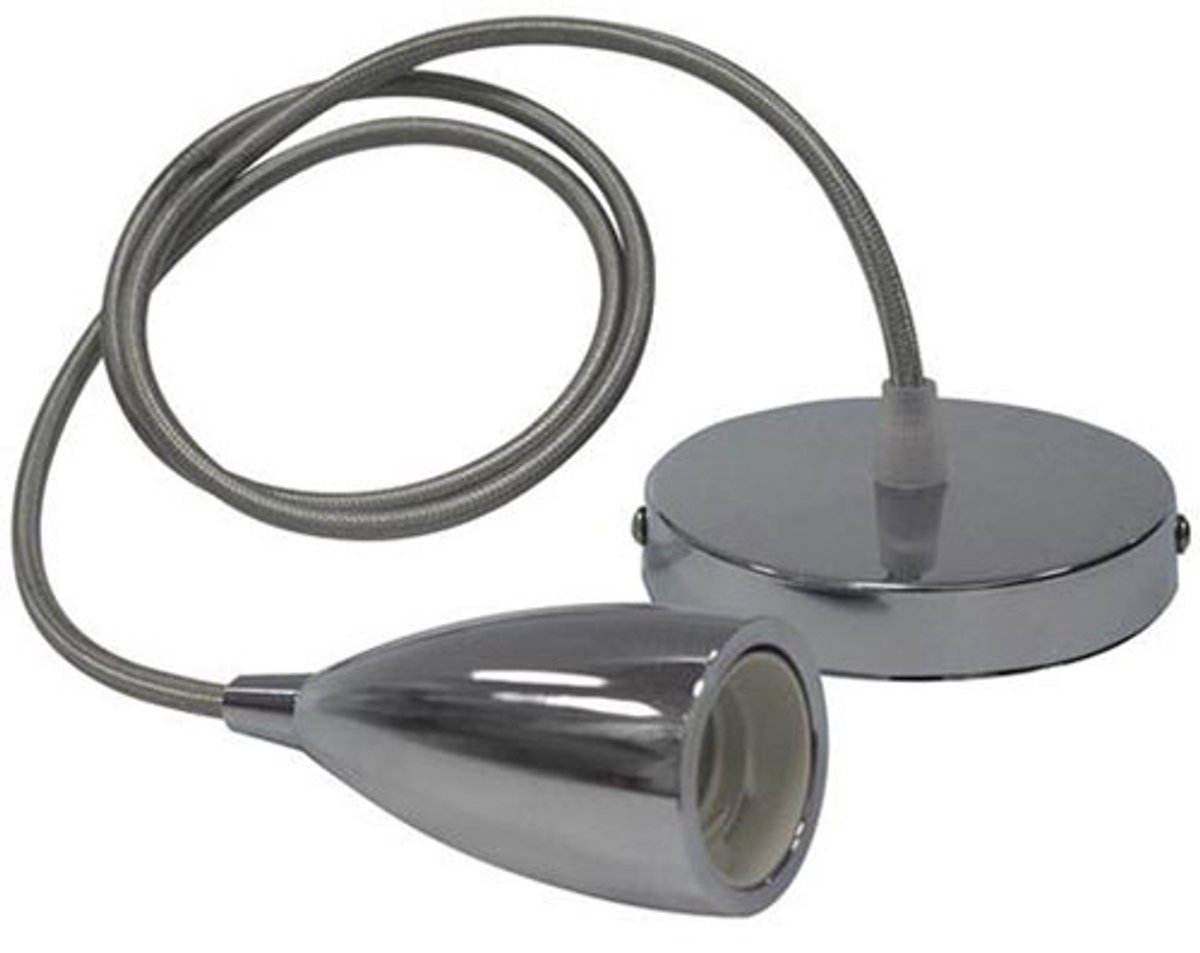 LED Hanglamp - Edysa - Industrieel - Rond - Mat Chroom Aluminium - E27