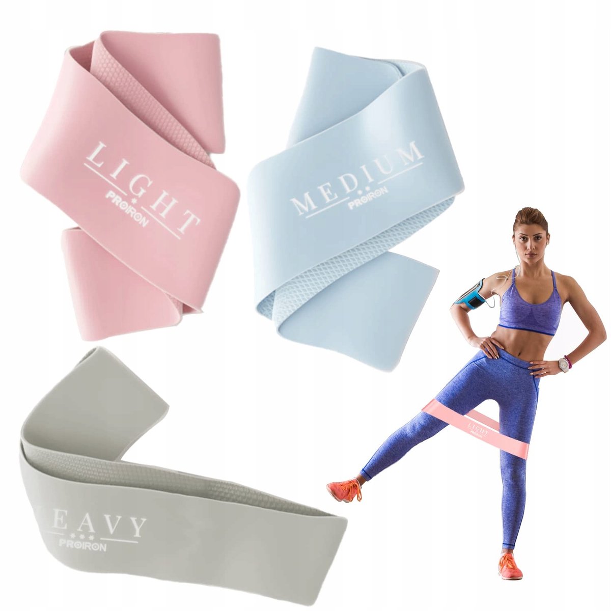 PROIRON Mini Band Set: 3 Antislip Weerstandsbanden voor Fitness