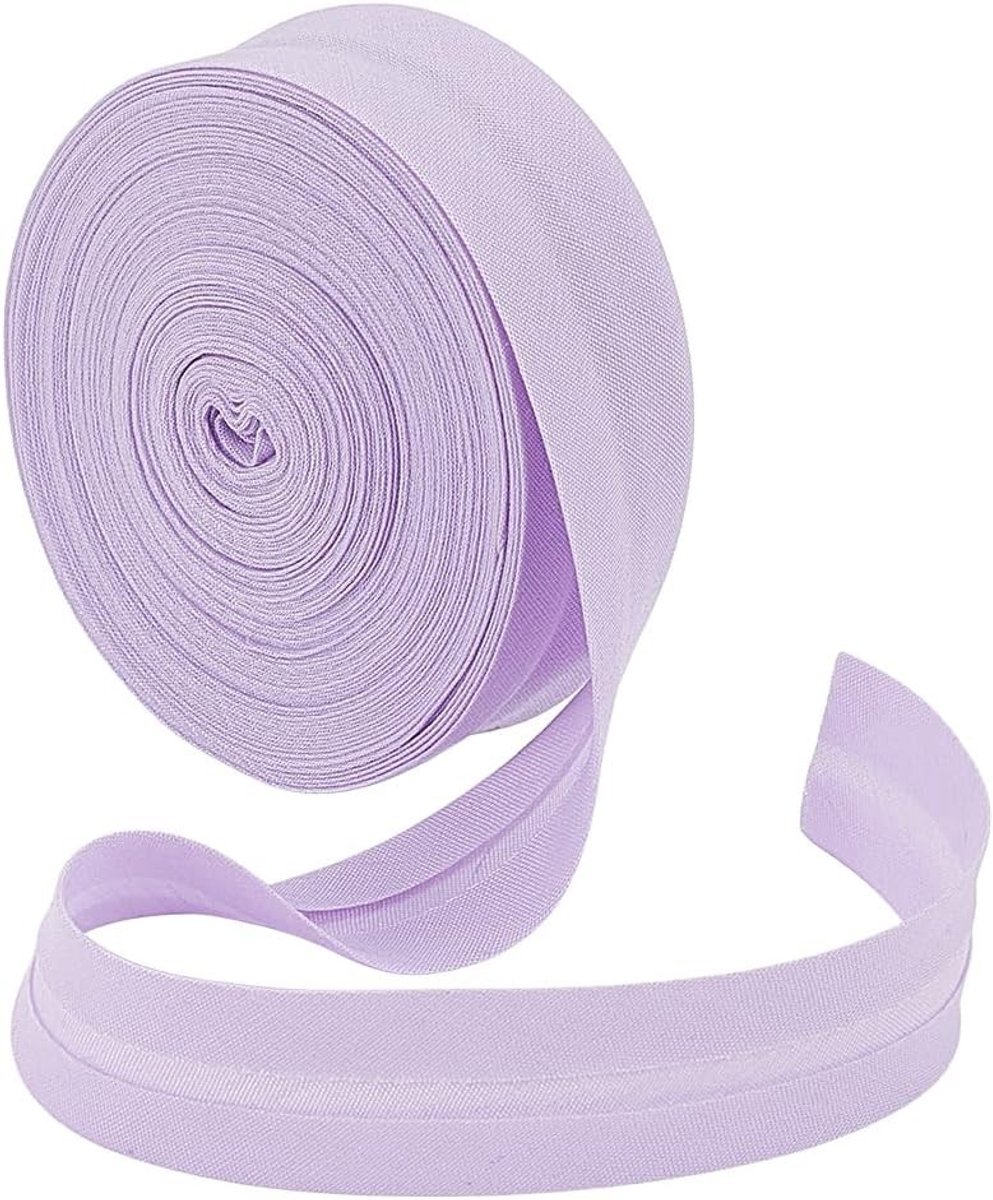 10m Enkele Vouw Biasband in Lila, 18mm Quilting Ribbon Trim voor Kleding, Schorten en Creatieve Projecten
