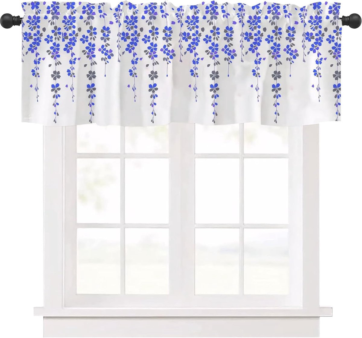 gordijnen aquarel bloemen keuken paneel gordijn moderne gordijnen voor slaapkamer woonkamer café decoratie, blauw
