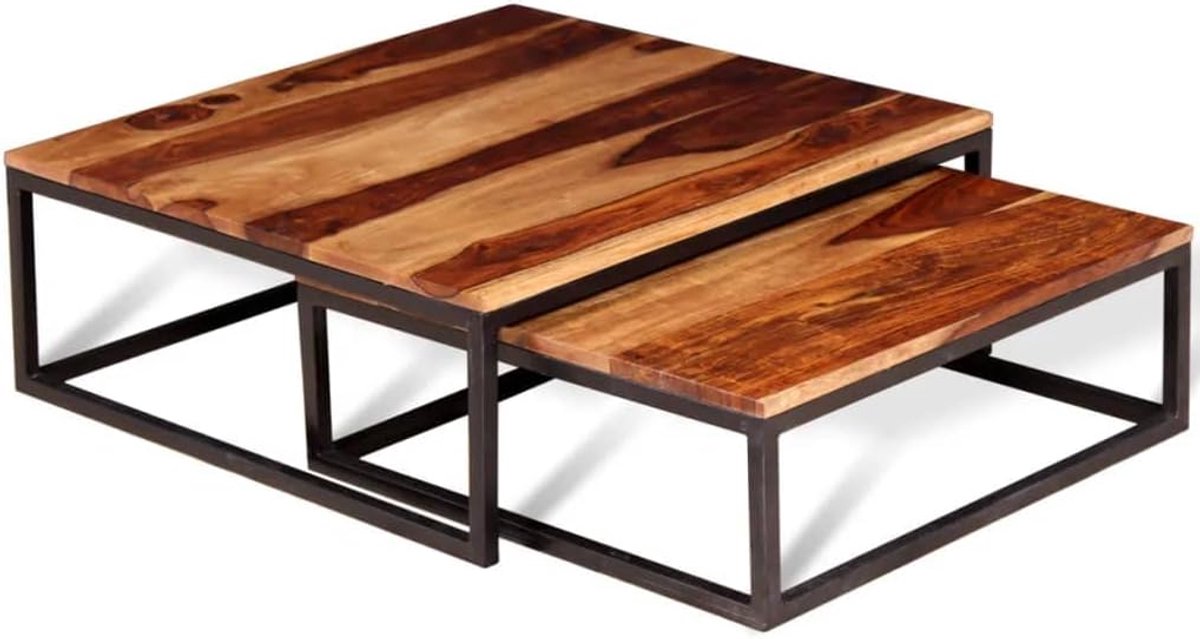 Tafel woonkamer tweedelige set salontafel massief hout voor werkkamer, woonkamer, kantoor
