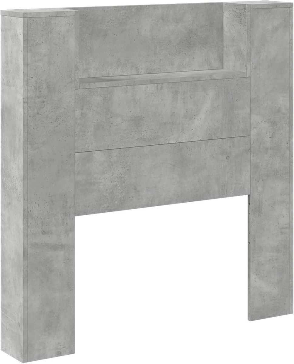 Hoofdeinde beton grijs 100 x 16,5 x 103,5 cm houtmateriaal, hoofdeinde voor slaapkamer, hotel, volwassenen, kinderen, jongeren, tweepersoonsbed 3418653