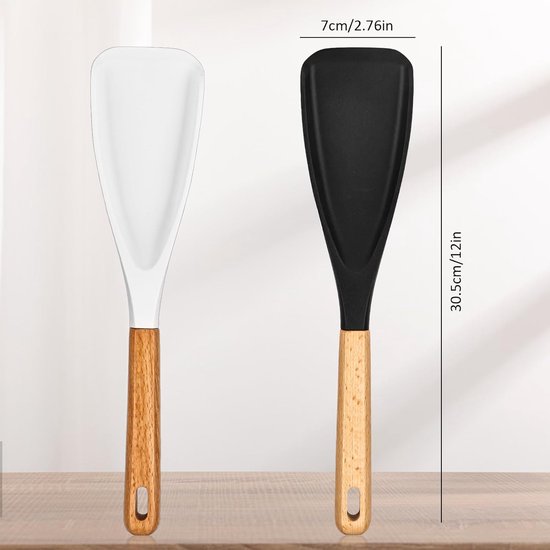 2 stuks multifunctionele lepels, siliconen lepel, spatel voor de keuken, 2-in-1 multifunctionele spatellepel, hittebestendige anti-aanbakspatel lepel, voor het koken van hittebestendig — afbeelding 2