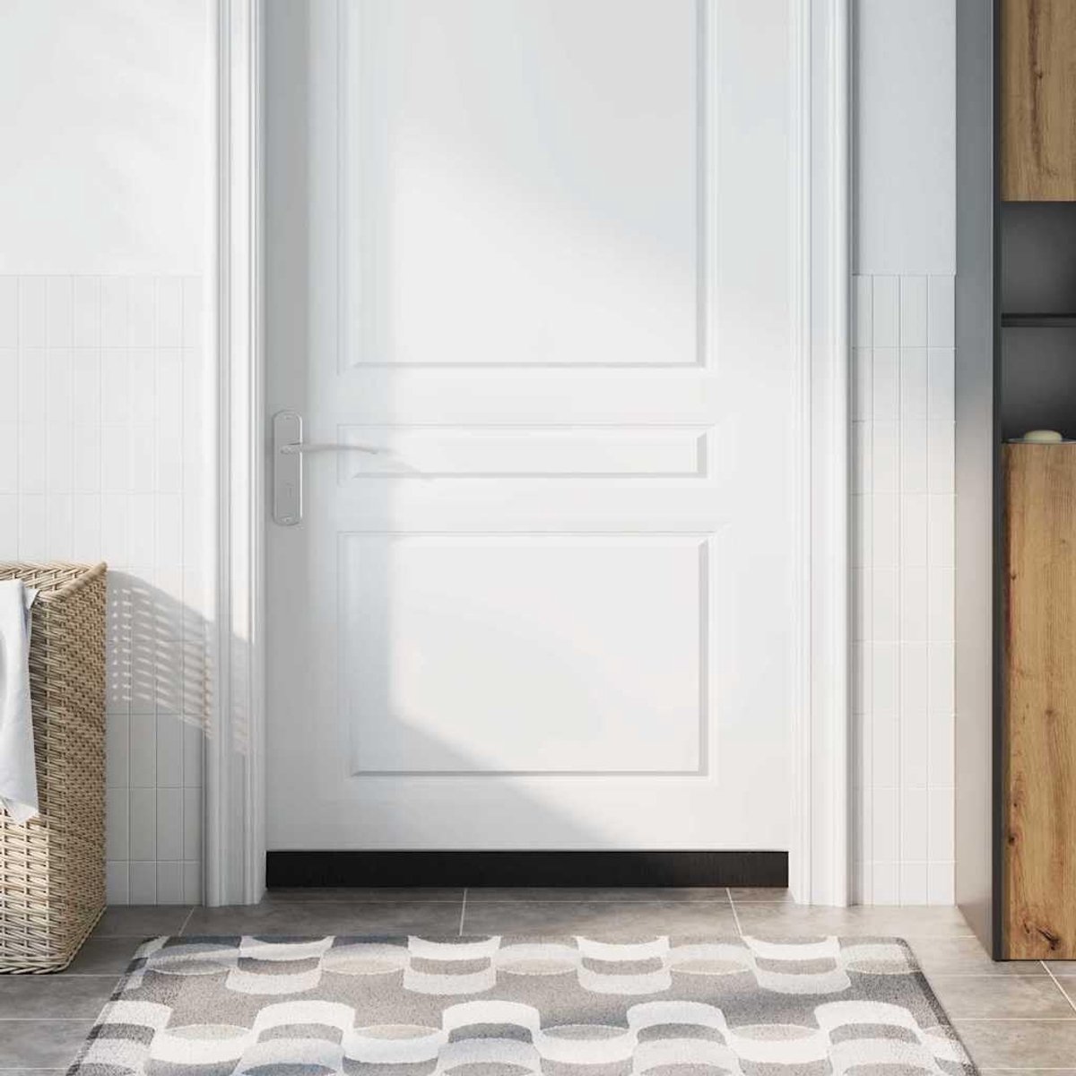Deurborstelafdichting, set van 2, 100 cm, tochtstopper voor binnendeuren, deurafdichting van aluminiumlegering met nylonborstel, zilver