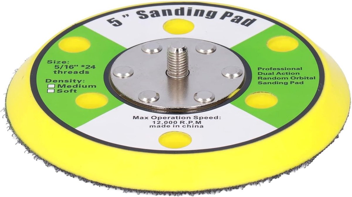 5 Inch Pneumatische Schuurpad voor Eccentrische Palm Schuurmachine - 12000RPM, Ideaal voor Houtbewerking en Schuren van Vlakke Oppervlakken