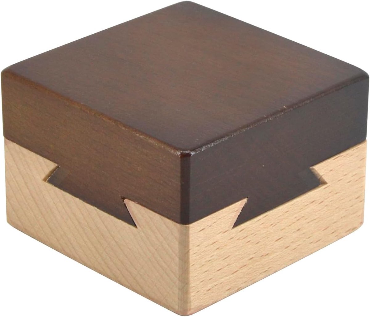Zwaluwstaartdoos 3D houten puzzel hersenbreker magische laden sieradendoos met geheim compartiment voor volwassenen (bruine kleur)