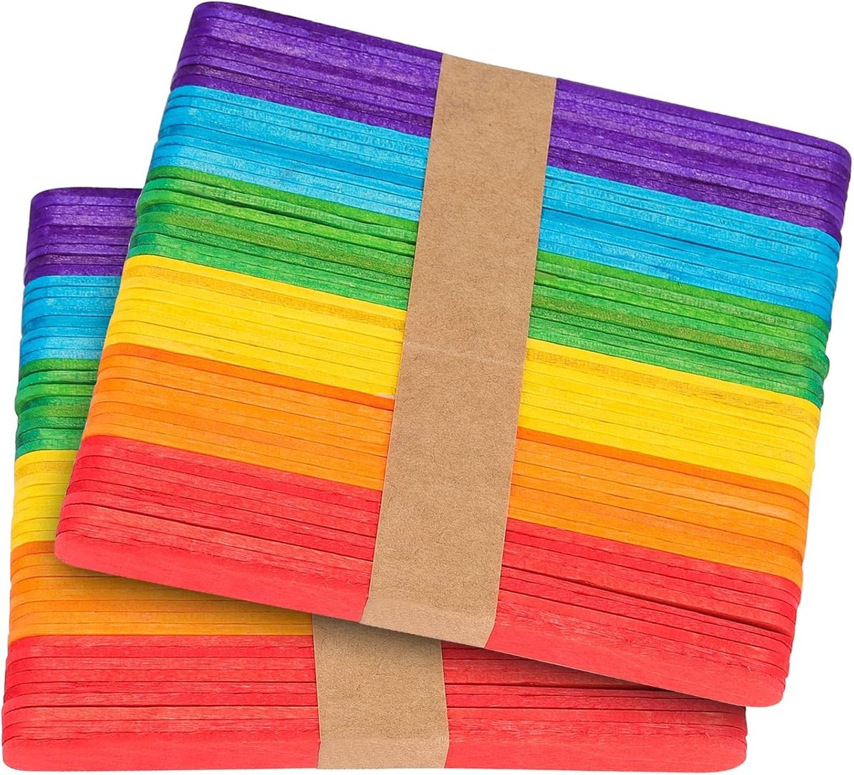 Kleurige Houten Lollipop Sticks - 100 Stuks van 15.5 cm voor DIY Projecten, Knutselen en Modelbouw