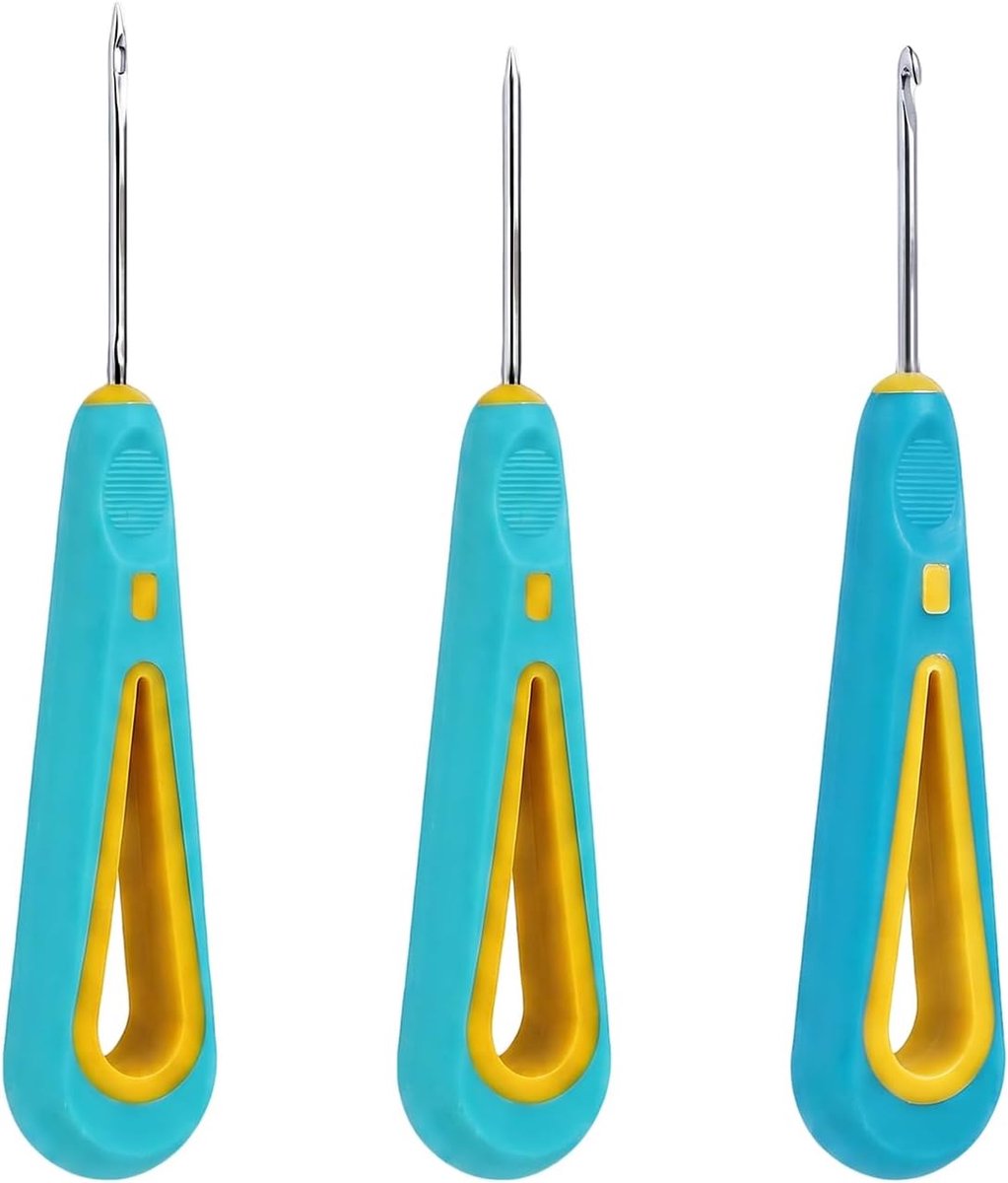 3-delige Ponsnaalden Set voor Kaarsen Maken - Lont Pons Gereedschap met Ronde Gat Kegel, Rechte en Speciale Lontnaalden voor DIY Kaarsen, Leerbewerking en Hobby