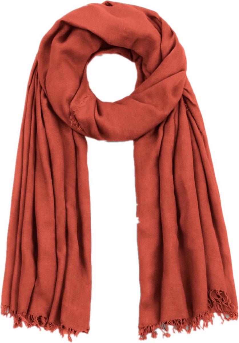 Damessjaal, 190 x 90 cm lange foulard, franjesrand, zomer en herfst, kust, veelzijdige zachte halsdoek, 100% bamboe