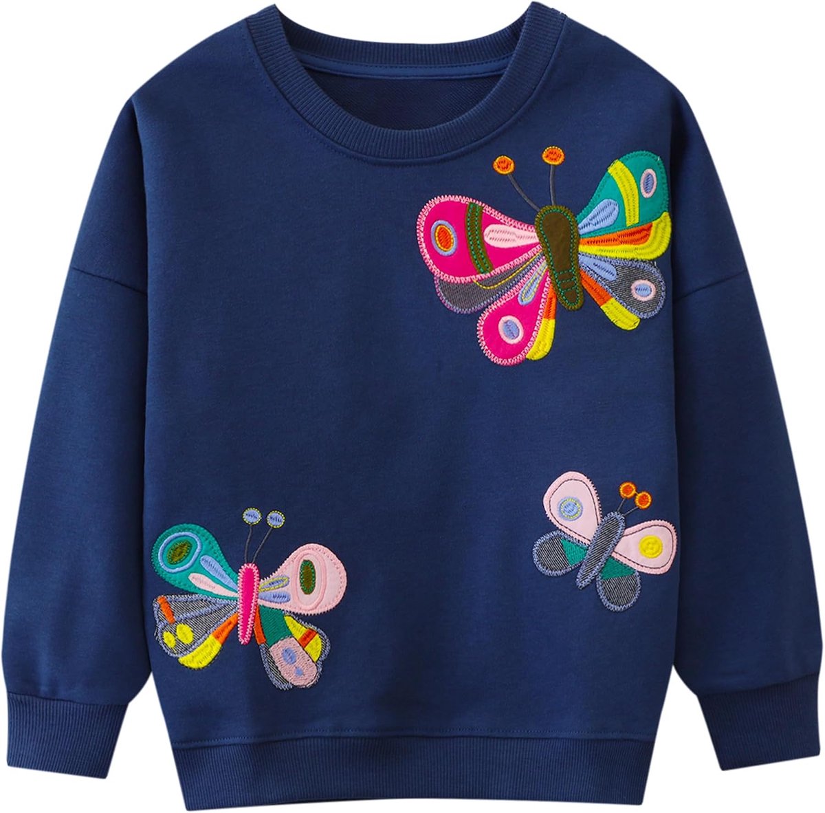 Sweatshirt Meisjes Kinderen Lange Mouwen Pullover Katoen Casual Jumper Eenhoorn Regenboog Pailletten Borduurwerk Kinderkleding Ronde Hals Lente Herfst Trui Tops voor Peuter Leeftig 2-7 Jaar