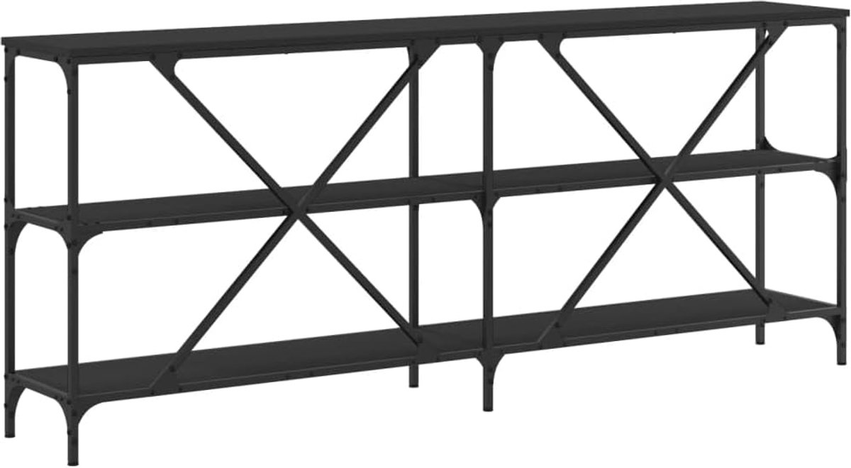 Consoletafel - Bewerkt Hout en Ijzer - Veelzijdig Meubilair voor Woonkamer/Slaapkamer/Ingang - Sonoma Eiken - 180x30x75 cm