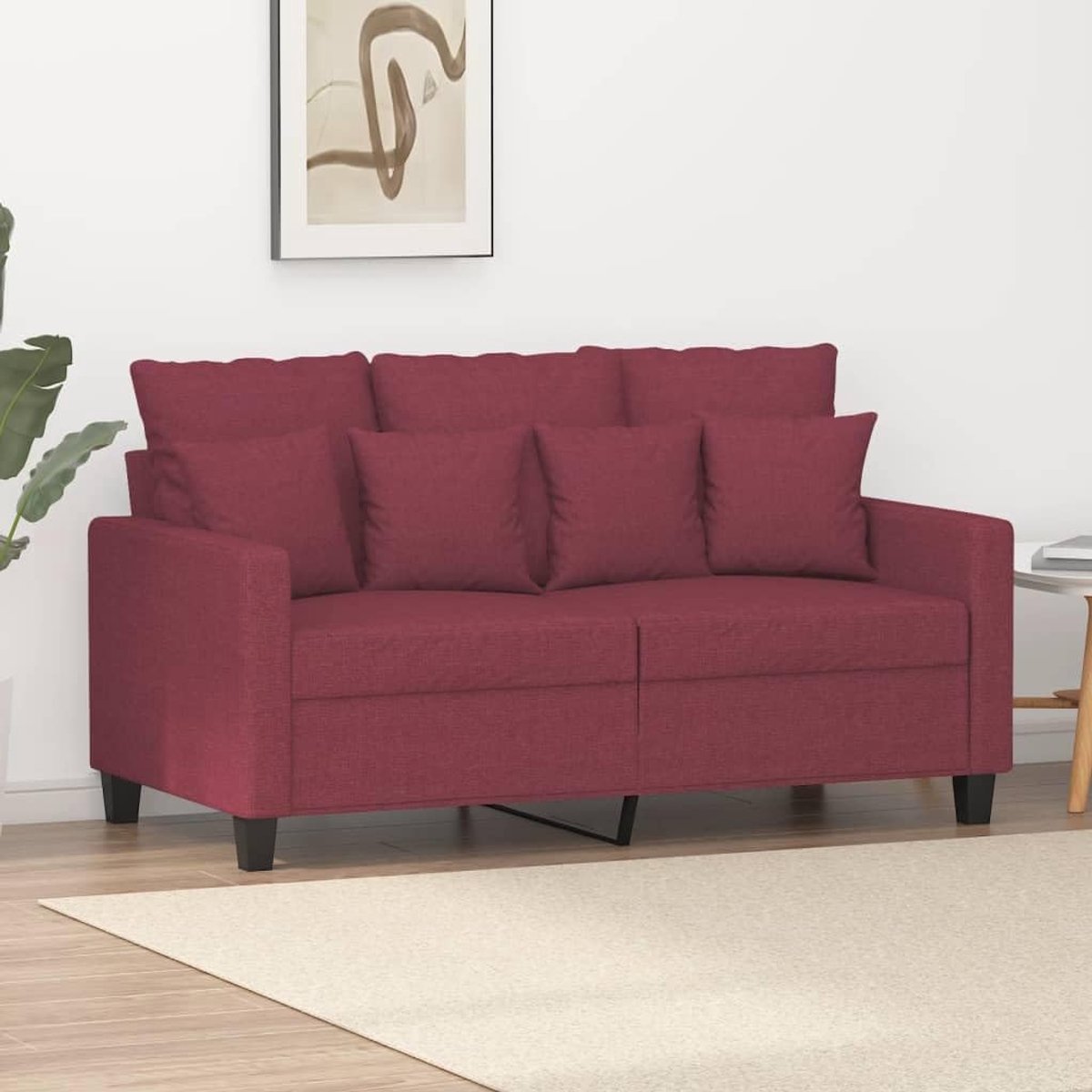 2-zitsbank, 120 cm breed, duurzame stoffen bekleding, robuust metalen frame, gevoerde zittingen, modern design, woonkamermeubels