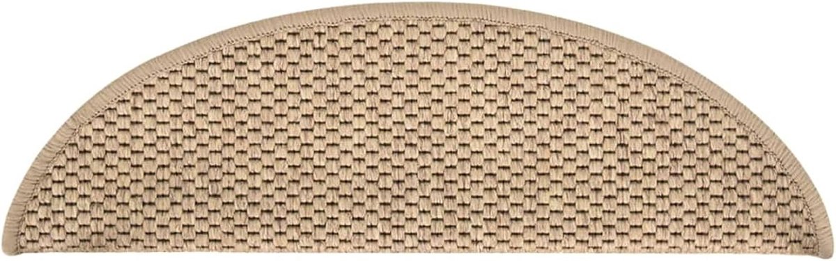Trapmatten, halfrond, antislip, wasbaar, sisal, zand, 56 x 20 cm