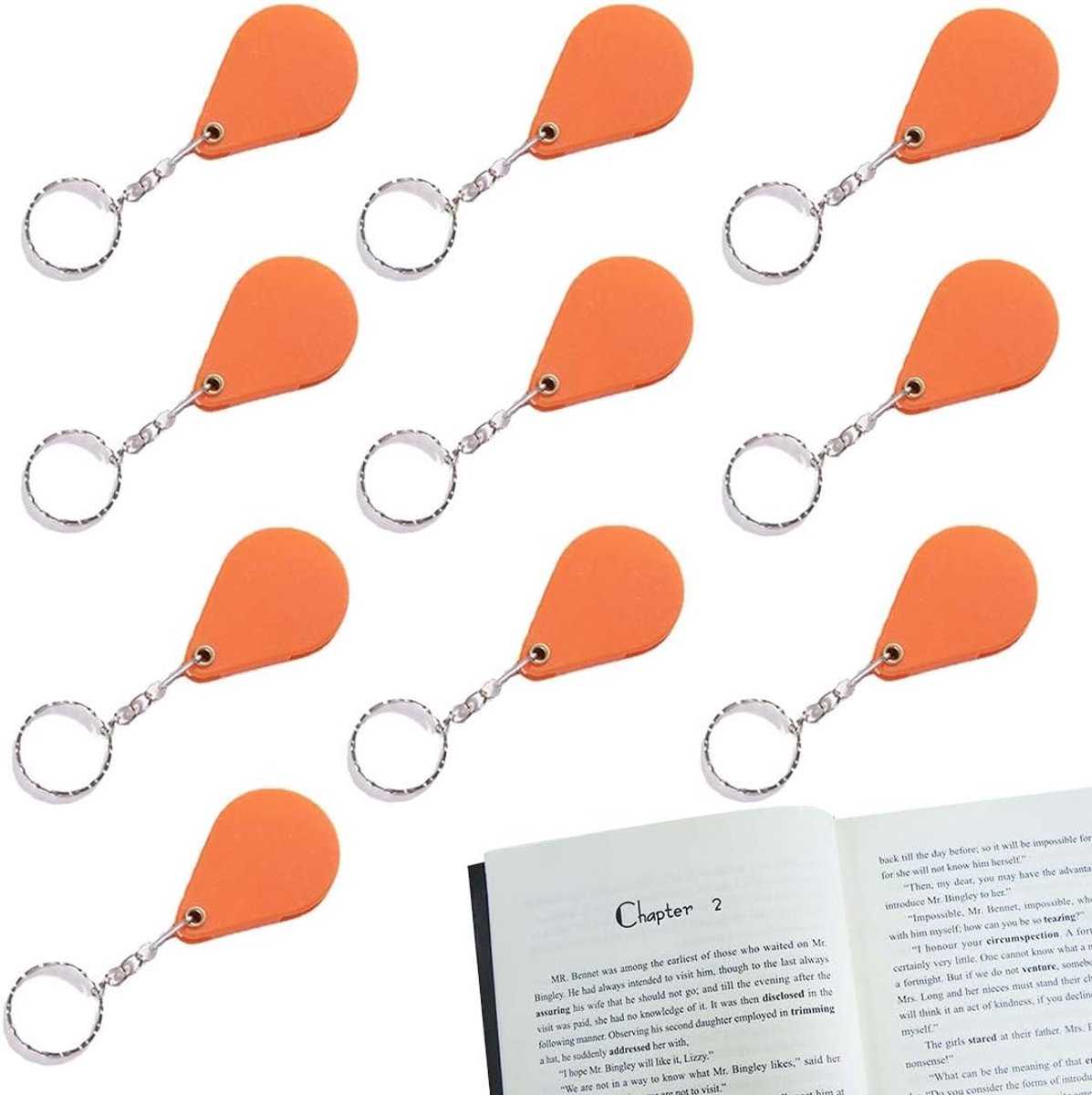 10 stuks draagbare opvouwbare vergrotingslenzen met 10-voudige diameter, ideaal voor lezen, hobby en outdoor-activiteiten