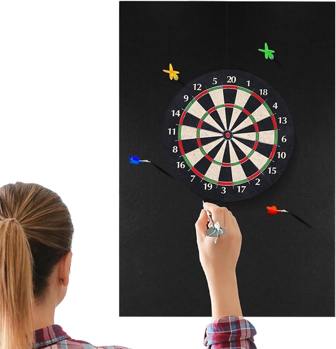 Muurbescherming - zware zwarte mat bescherming - dartbord omranding - voor speelkamer volwassenen thuis kantoor garage klaslokaal