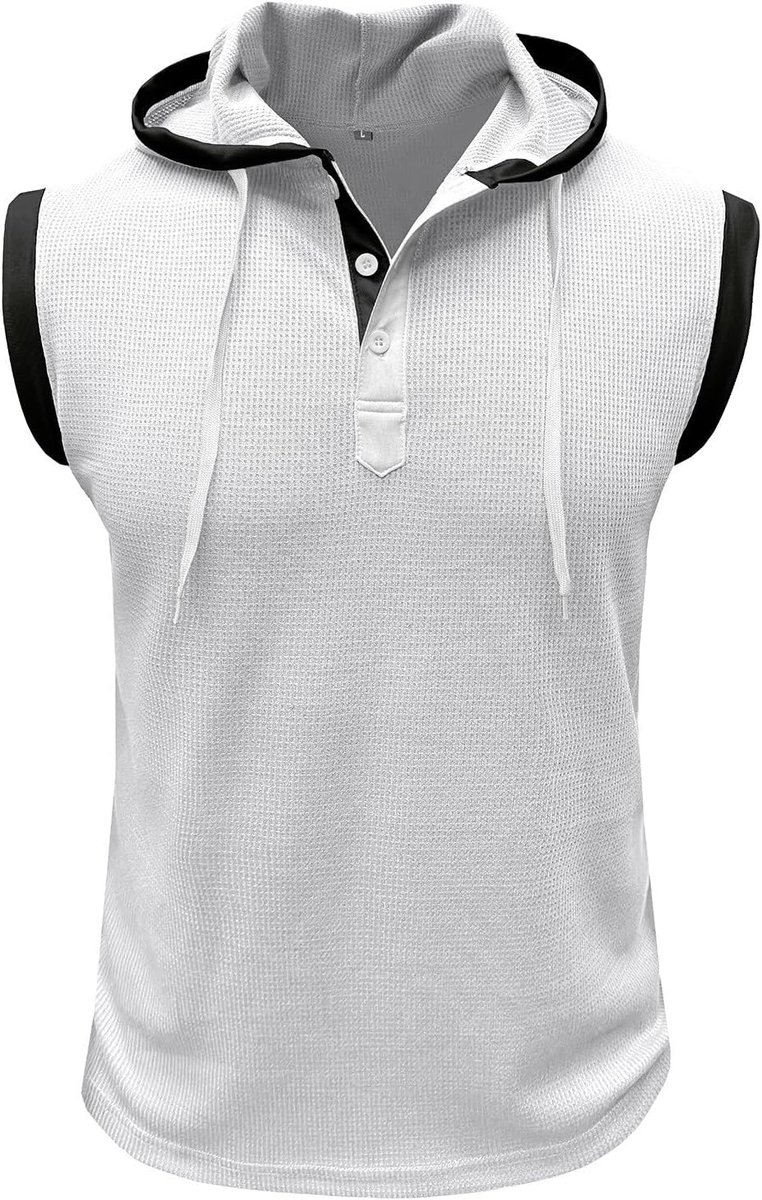 Gymnastiekvest voor heren, trainingsvest zonder mouwen, zwaar, zomersport, fitness, vest met capuchon voor heren