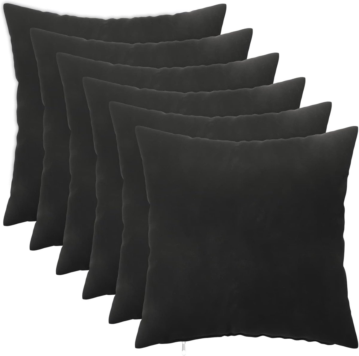 Kussenhoes, fluweel met ritssluiting, 6 stuks, 50 x 50 cm, voor bank en bed