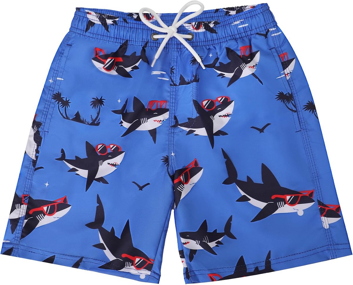 Zwembroek jongens zwembroek kinderen shorts zomer mesh binnenkant cartoon patroon sneldrogende zwemshorts sport korte broek voor jongens 7-14 jaar