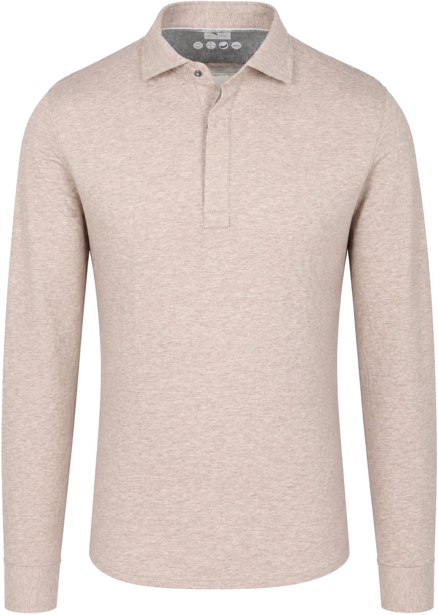 R2 Polo Camicia Single Jersey Melange Beige - Maat S - Heren - Camicia Polo
