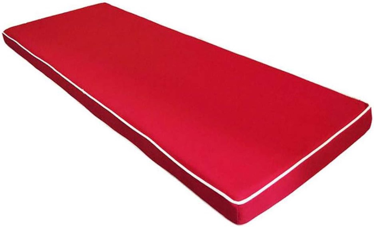 Bank zitkussen Outdoor Lange Bench Kussen Indoor Soft Seat Pad Tuin Swing Kussen Non-slip Patio Mat met Rits en Stropdassen voor 2 of 3 zits 5cm Dik-Rood 120×60×5cm